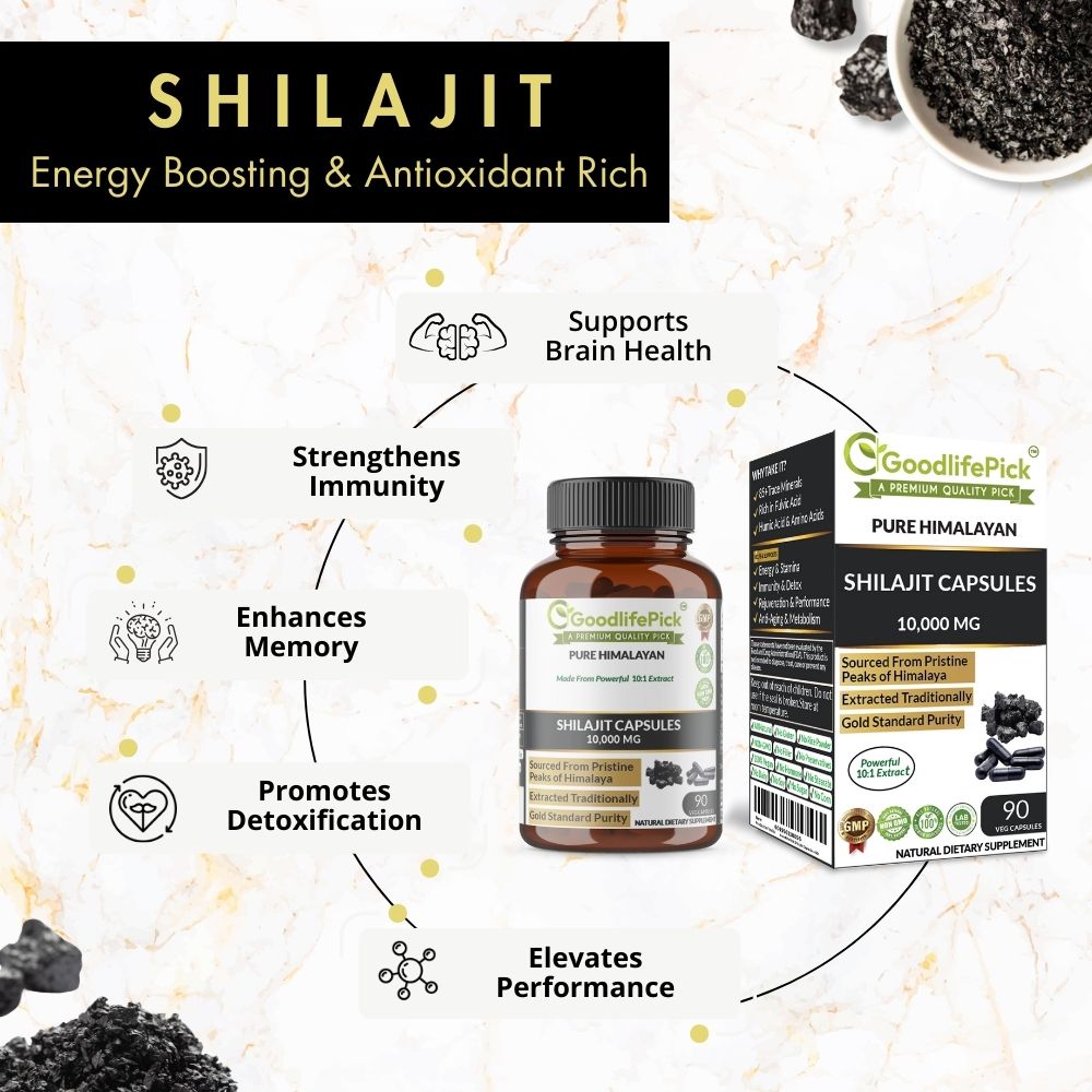 Himalayan Shilajit Capsules 10,000 mg for Maximum Benefits