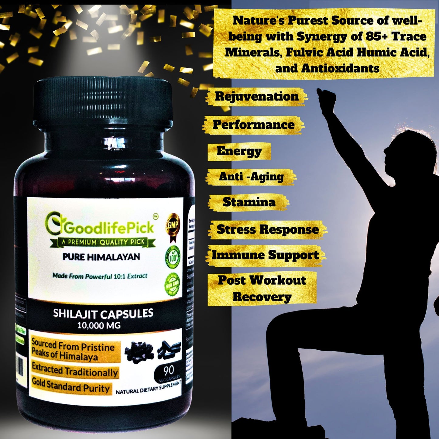 Himalayan Shilajit Capsules 10,000 mg for Maximum Benefits