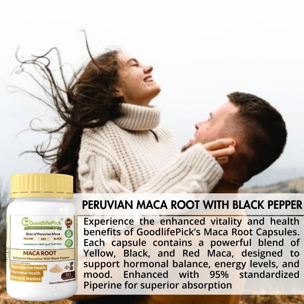 Best Maca Root Capsules with Black Pepper-150 capsules from Peruvian Yellow Maca , Red Maca & Black Maca.