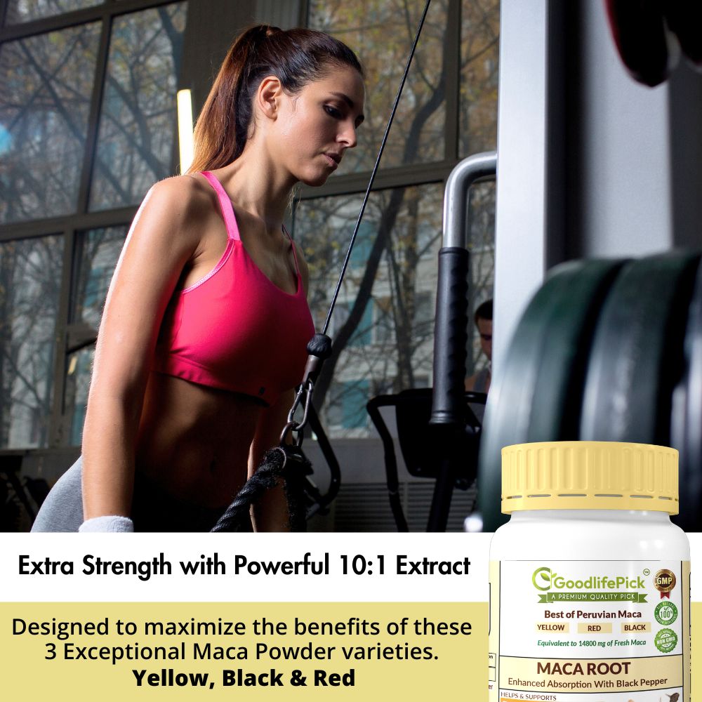 Best Maca Root Capsules with Black Pepper-150 capsules from Peruvian Yellow Maca , Red Maca & Black Maca.