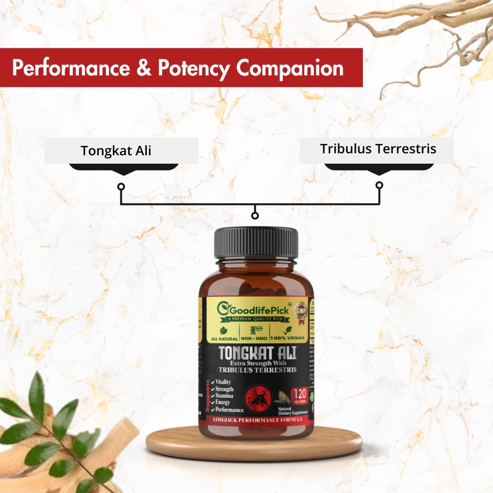 Tongkat Ali with Tribulus Terrestris. Amplified Longjack Performance Duo for Maximum Benefits